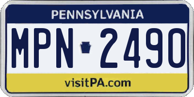 PA license plate MPN2490