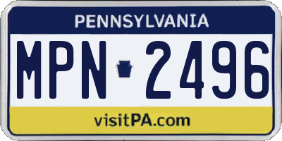 PA license plate MPN2496