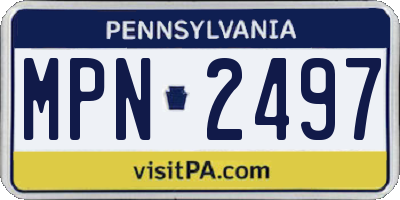 PA license plate MPN2497