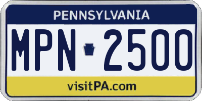 PA license plate MPN2500