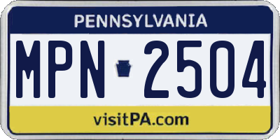 PA license plate MPN2504