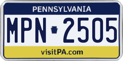 PA license plate MPN2505