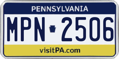 PA license plate MPN2506