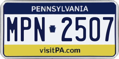 PA license plate MPN2507