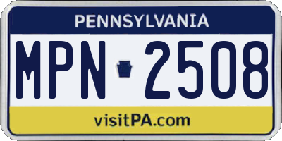 PA license plate MPN2508