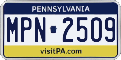 PA license plate MPN2509
