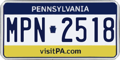 PA license plate MPN2518