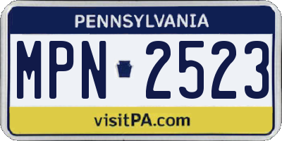 PA license plate MPN2523