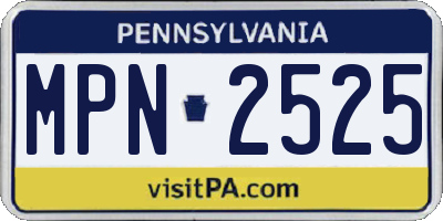 PA license plate MPN2525