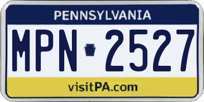 PA license plate MPN2527