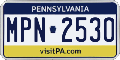 PA license plate MPN2530