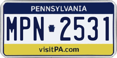 PA license plate MPN2531
