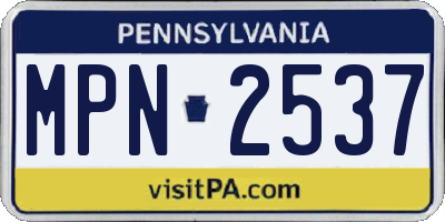PA license plate MPN2537