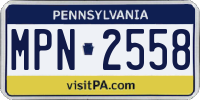 PA license plate MPN2558