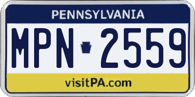 PA license plate MPN2559