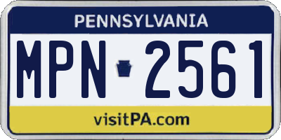 PA license plate MPN2561