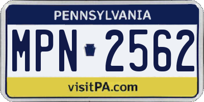 PA license plate MPN2562