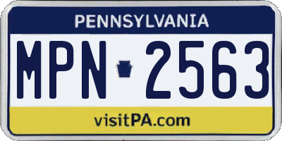 PA license plate MPN2563