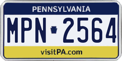 PA license plate MPN2564