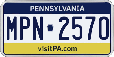PA license plate MPN2570