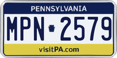 PA license plate MPN2579