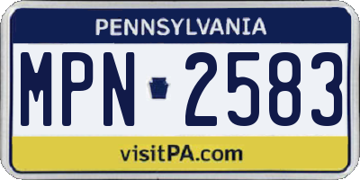 PA license plate MPN2583