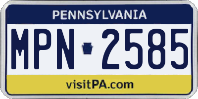 PA license plate MPN2585