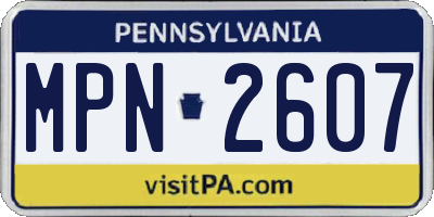 PA license plate MPN2607