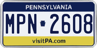 PA license plate MPN2608