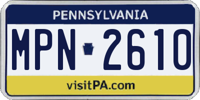PA license plate MPN2610