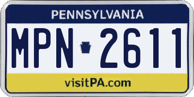 PA license plate MPN2611