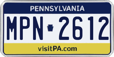 PA license plate MPN2612