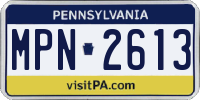 PA license plate MPN2613