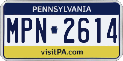 PA license plate MPN2614