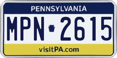 PA license plate MPN2615