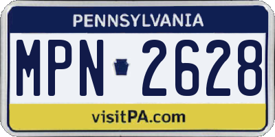 PA license plate MPN2628