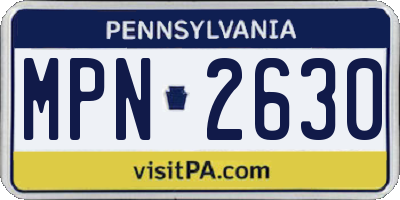 PA license plate MPN2630