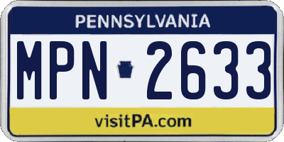 PA license plate MPN2633