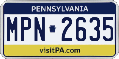PA license plate MPN2635