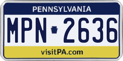 PA license plate MPN2636