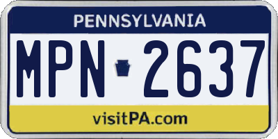 PA license plate MPN2637