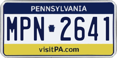 PA license plate MPN2641