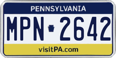 PA license plate MPN2642