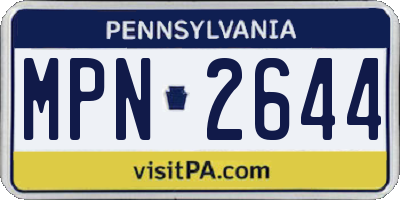 PA license plate MPN2644