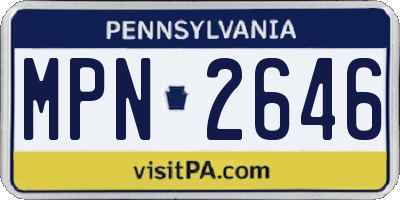 PA license plate MPN2646