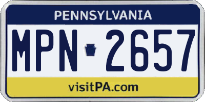 PA license plate MPN2657