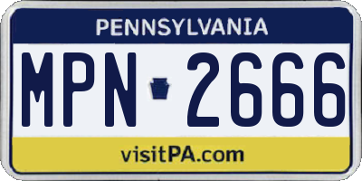 PA license plate MPN2666