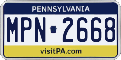 PA license plate MPN2668