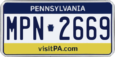PA license plate MPN2669
