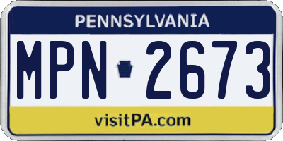 PA license plate MPN2673